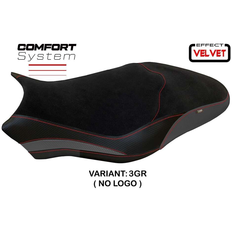 Housse de selle TPZ Italia spécifique pour Ducati Monster 821 / 1200 (modèles 2017-2020) Ovada 1 Velvet Comfort System