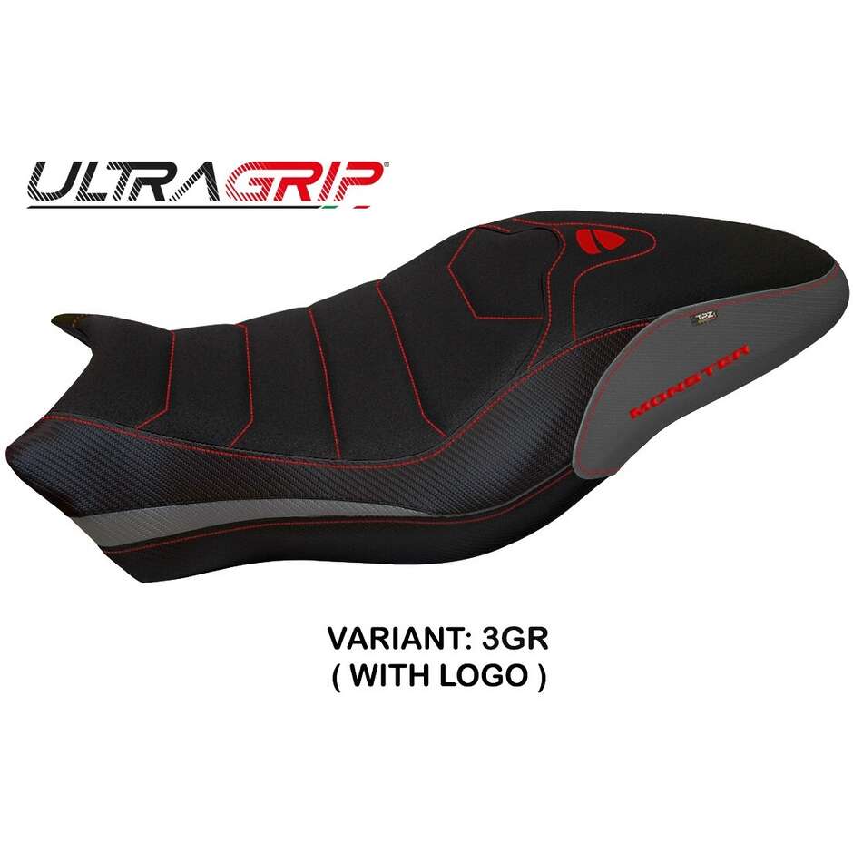 Housse de selle TPZ Italia spécifique pour Ducati Monster 821 / 1200 (modèles 2017-2020) Piombino 1 Ultragrip
