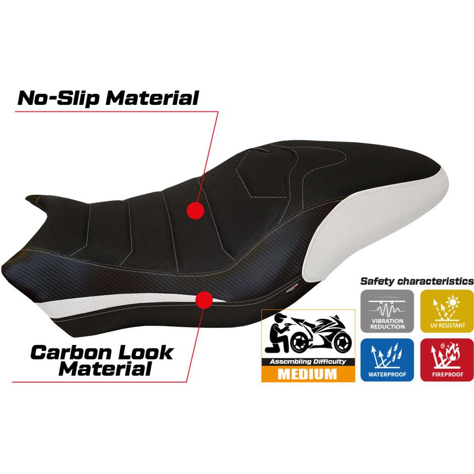 Housse de selle TPZ Italia spécifique pour Ducati Monster 821 / 1200 (modèles 2017-2020) Piombino 1 Ultragrip