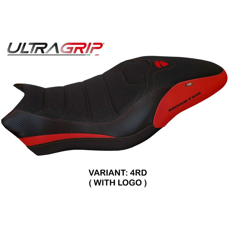 Housse de selle TPZ Italia spécifique pour Ducati Monster 821 / 1200 (modèles 2017-2020) Piombino 1 Ultragrip