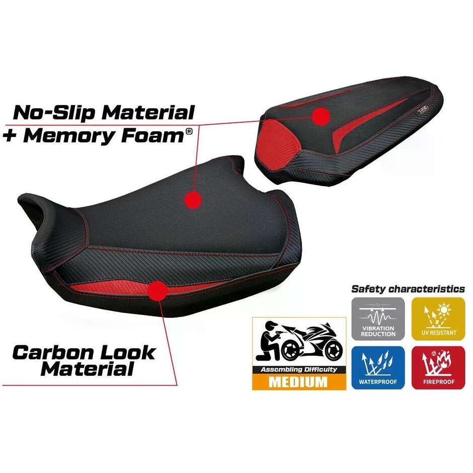 Housse de selle TPZ Italia spécifique pour Ducati Monster 937950 2021-2025, modèle Linosa Comfort System