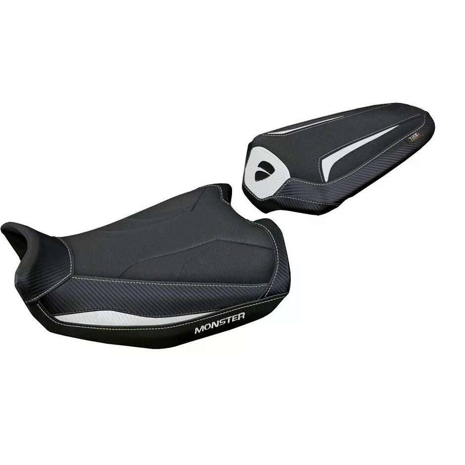 Housse de selle TPZ Italia spécifique pour Ducati Monster 937950 20212025 Linosa Ultragrip
