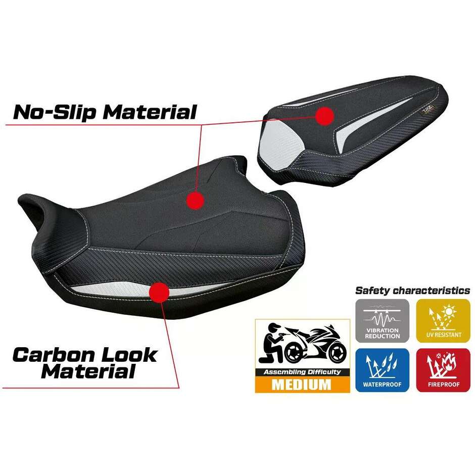 Housse de selle TPZ Italia spécifique pour Ducati Monster 937950 20212025 Linosa Ultragrip