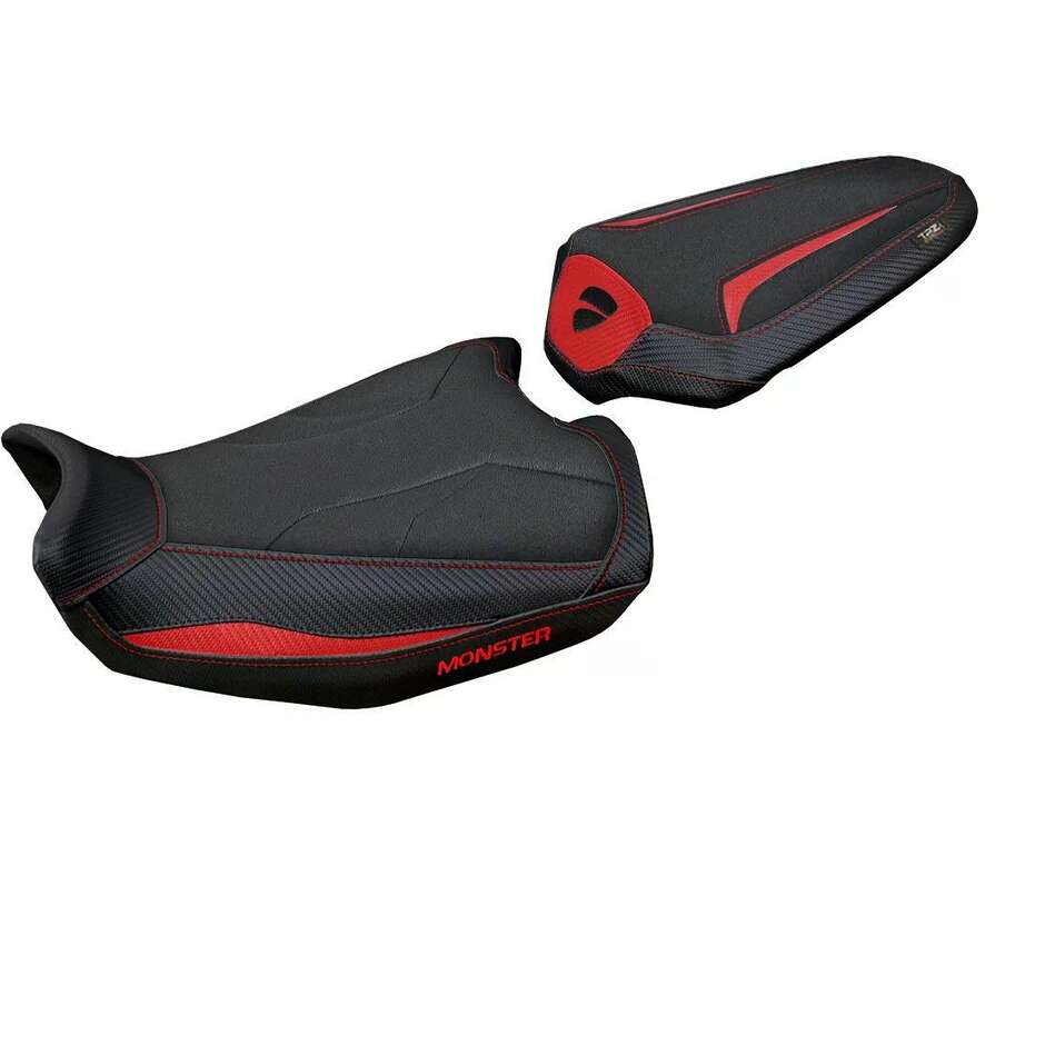 Housse de selle TPZ Italia spécifique pour Ducati Monster 937950 20212025 Linosa Ultragrip