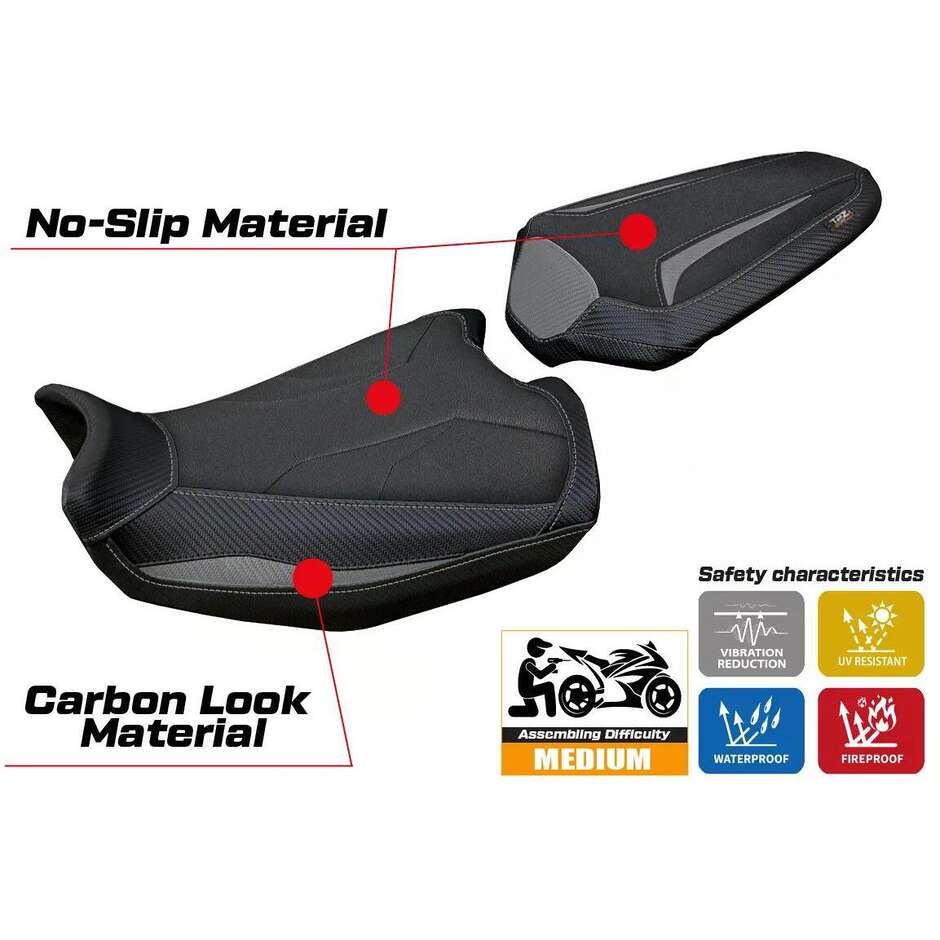 Housse de selle TPZ Italia spécifique pour Ducati Monster 937950 20212025 Linosa Ultragrip