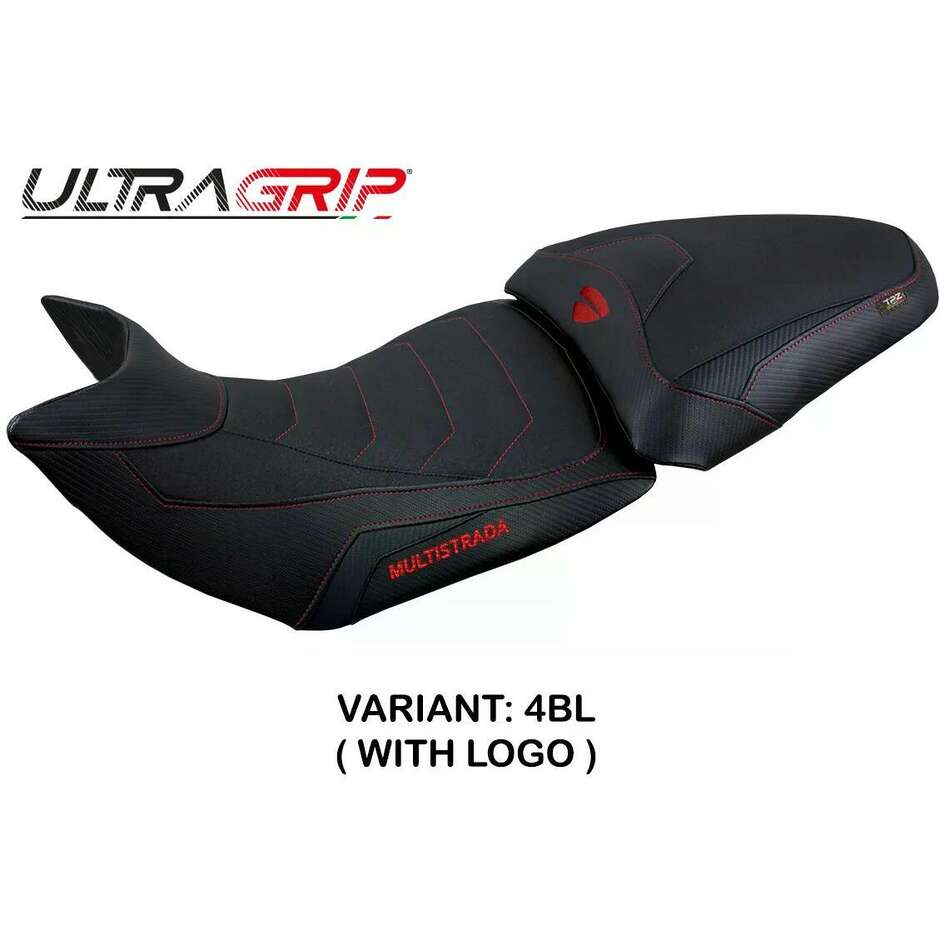 Housse de selle TPZ Italia spécifique pour Ducati Multistrada 1200 / 1260 2015-2020, modèle Jazan Ultragrip