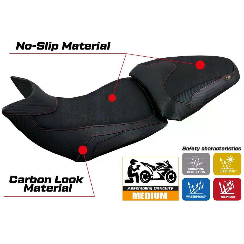 Housse de selle TPZ Italia spécifique pour Ducati Multistrada 1200 / 1260 (modèle Jazan 2015-2020)