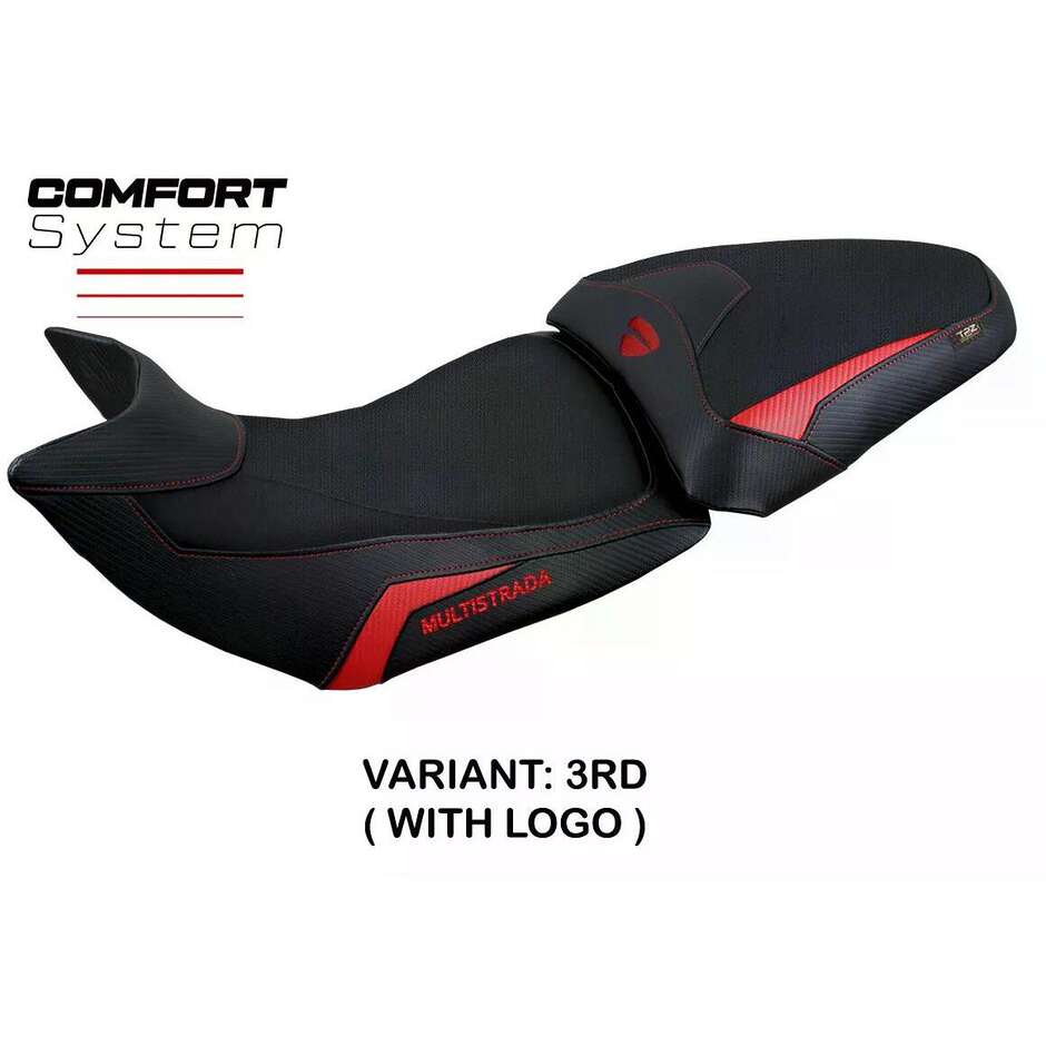 Housse de selle TPZ Italia spécifique pour Ducati Multistrada 1200 / 1260 (modèles 2015-2020) avec système de confort Jazan