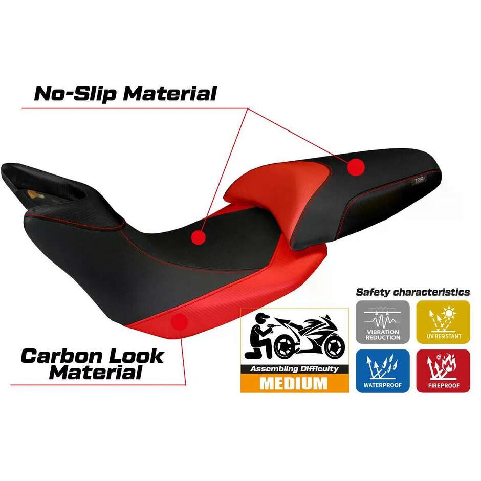Housse de selle TPZ Italia spécifique pour Ducati Multistrada 1200 2012 2014 modèle Noto