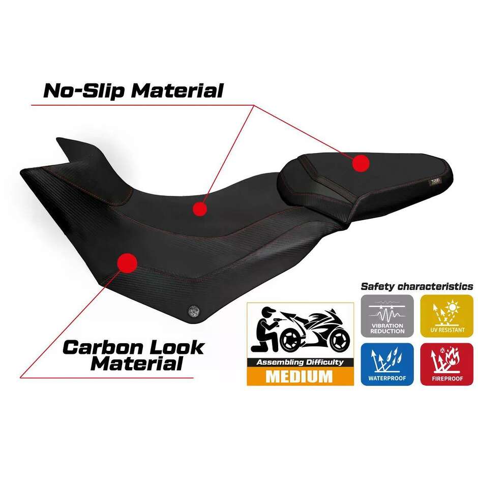 Housse de selle TPZ Italia spécifique pour Ducati Multistrada 950, modèles 2017-2021, Praga 1