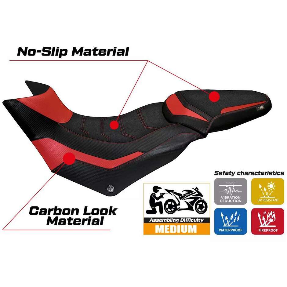 Housse de selle TPZ Italia spécifique pour Ducati Multistrada 950 (modèles 2017-2021) Slapy Ultragrip
