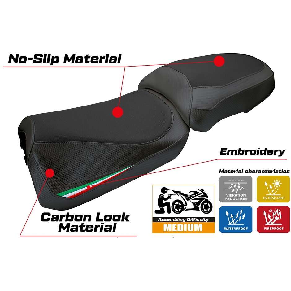 Housse de selle TPZ Italia spécifique pour Ducati Multistrada V2 2025, modèle Aura
