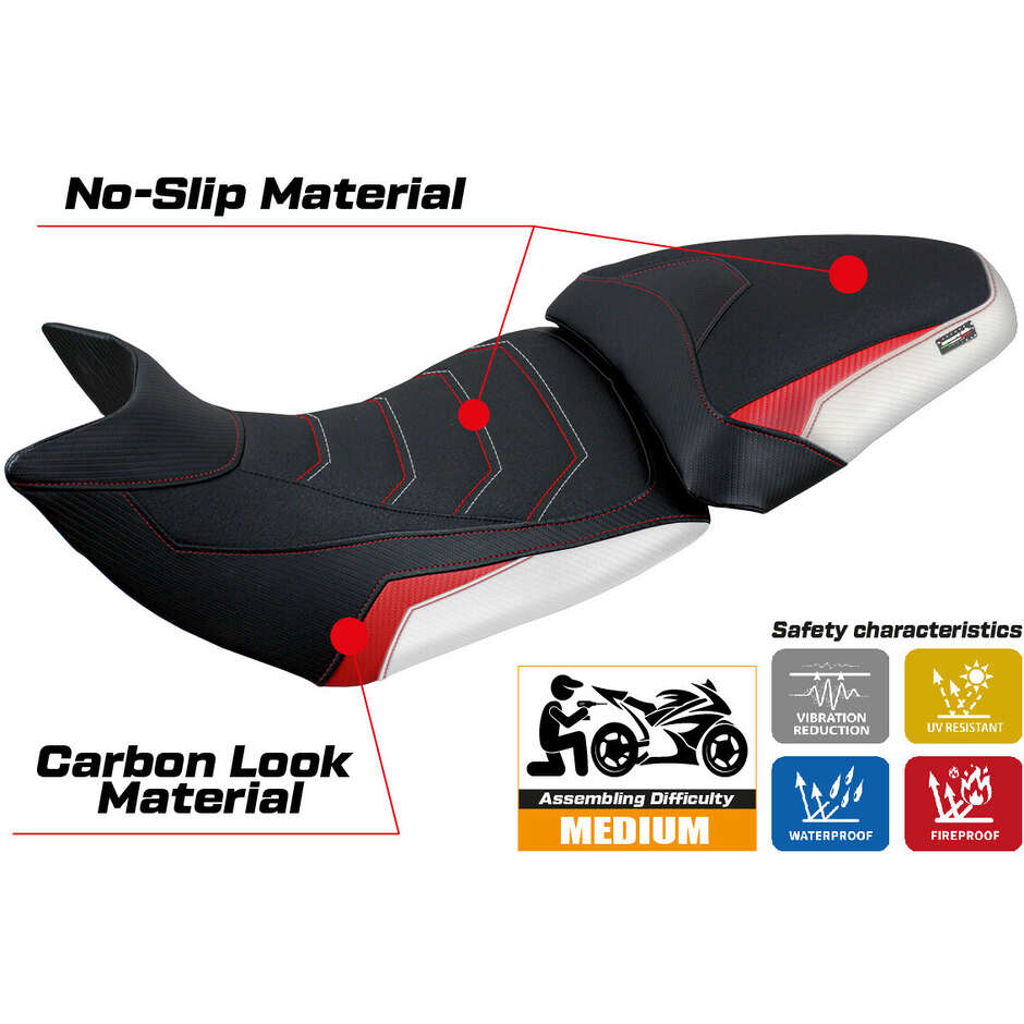 Housse de selle TPZ Italia spécifique pour Ducati Multistrada V2 (modèles 2021-2024) Haria Ultragrip