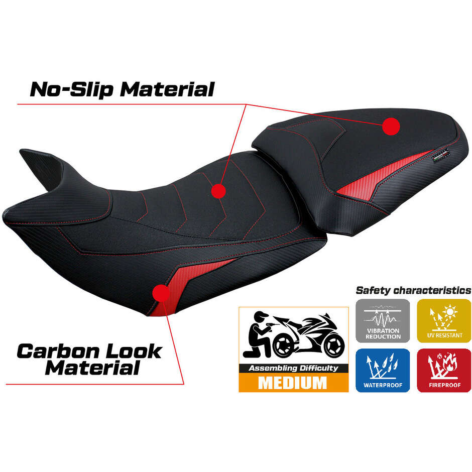 Housse de selle TPZ Italia spécifique pour Ducati Multistrada V2 (modèles 2021-2024) Haria Ultragrip