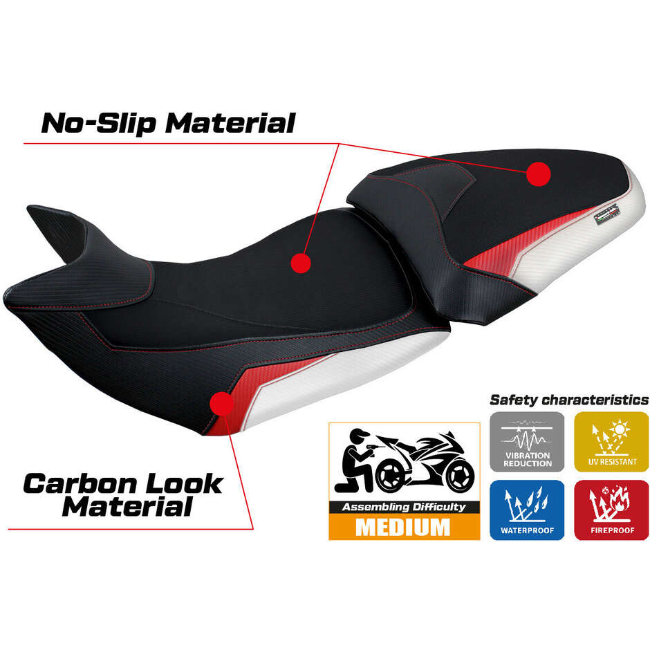 Housse de selle TPZ Italia spécifique pour Ducati Multistrada V2, modèles 2021-2024 (Haria)