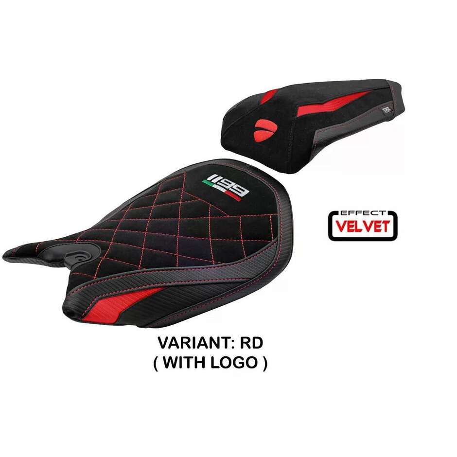 Housse de selle TPZ Italia spécifique pour Ducati Panigale 1199 (modèles 2011-2015), édition spéciale Pesaro Velvet