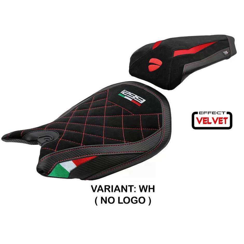 Housse de selle TPZ Italia spécifique pour Ducati Panigale 1299 (modèles 2015-2018), édition spéciale Dervio Velvet
