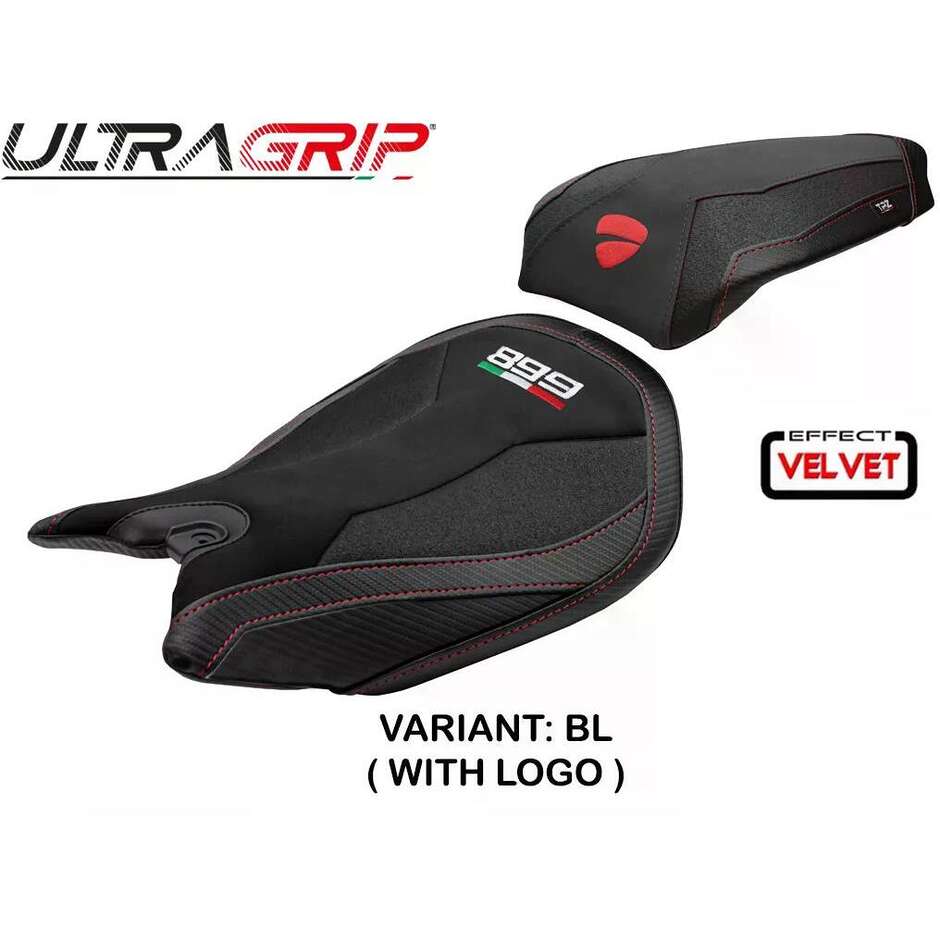 Housse de selle TPZ Italia spécifique pour Ducati Panigale 899 (modèles 2013-2015), en velours Ordona Ultragrip