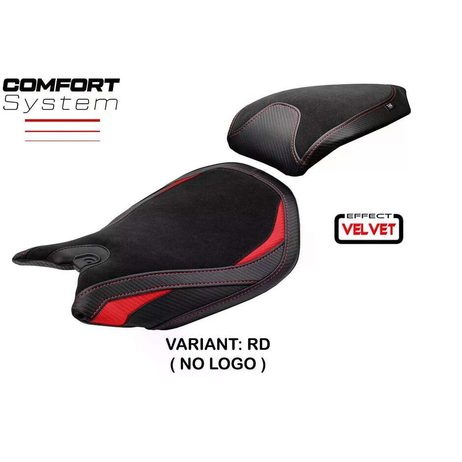 Housse de selle TPZ Italia spécifique pour Ducati Panigale 899 (modèles 2013-2015), système confort en velours Ordona