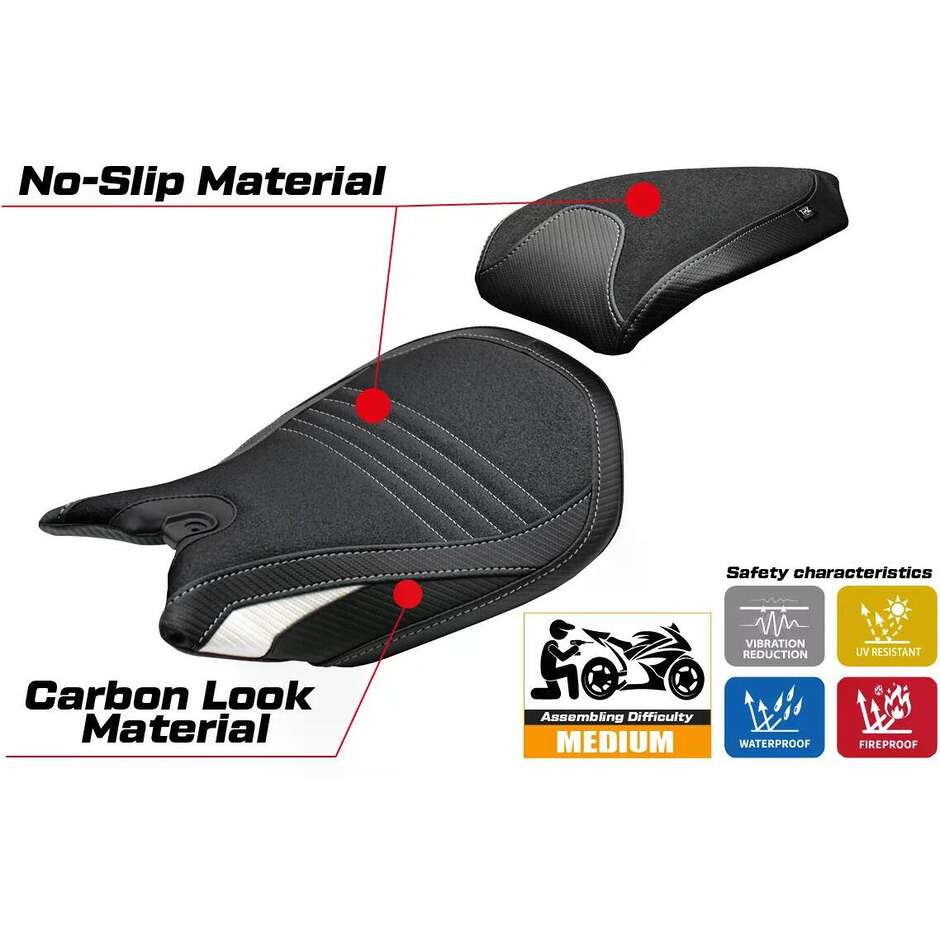Housse de selle TPZ Italia spécifique pour Ducati Panigale 959, modèles 2016-2018, écrous Ultragrip