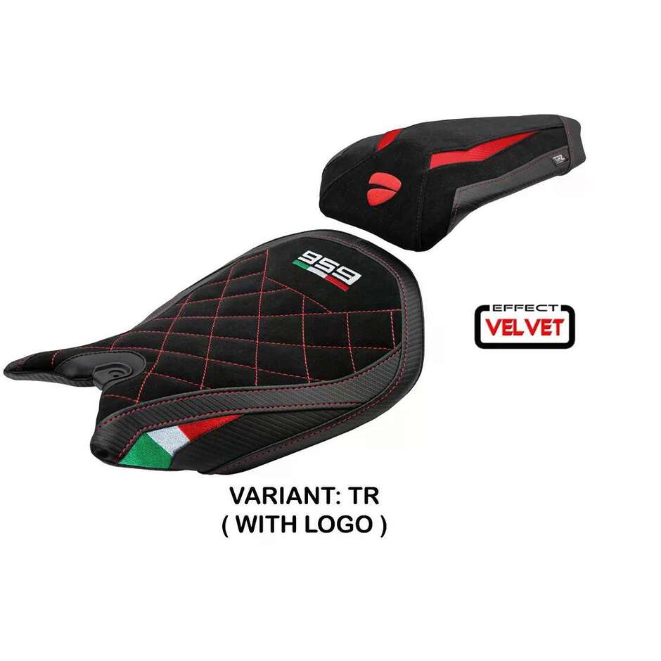 Housse de selle TPZ Italia spécifique pour Ducati Panigale 959 (modèles 2016-2018), édition spéciale Noci Velvet