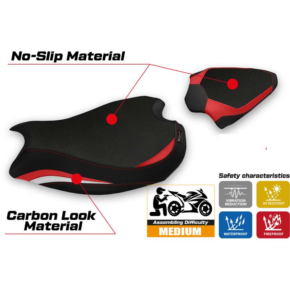Housse de selle TPZ Italia spécifique pour Ducati Panigale V2 2020 2024 modèle Tulcea
