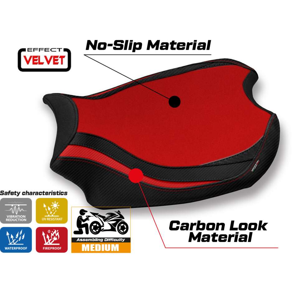 Housse de selle TPZ Italia spécifique pour Ducati Panigale V4 2018-2024, modèle Kerman