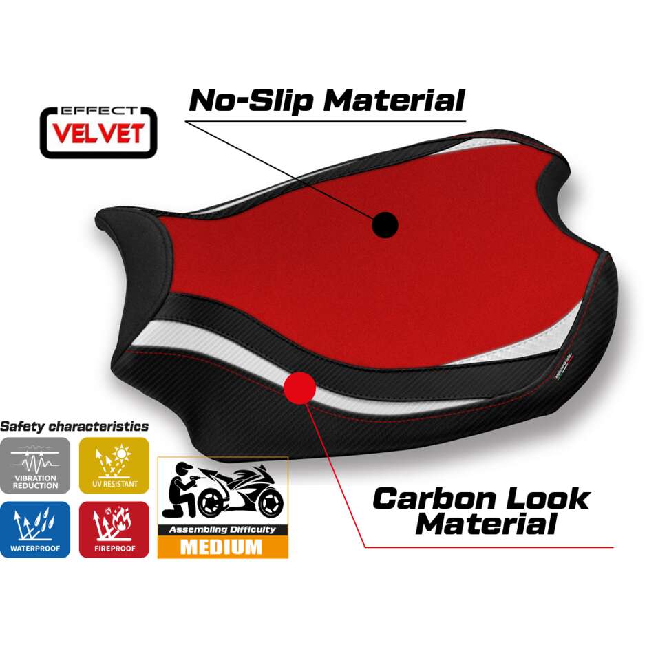 Housse de selle TPZ Italia spécifique pour Ducati Panigale V4 2018-2024, modèle Kerman