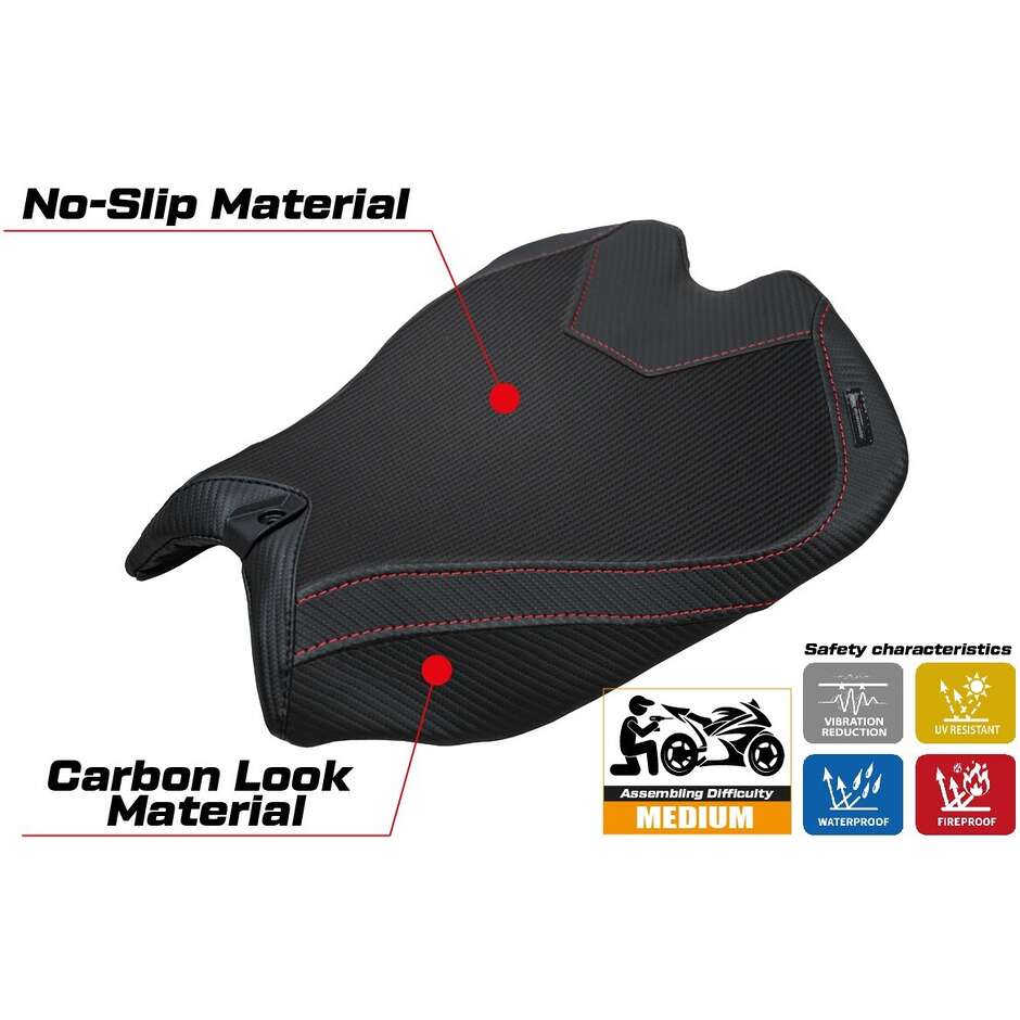 Housse de selle TPZ Italia spécifique pour Ducati Panigale V4 2025 modèle Argenta