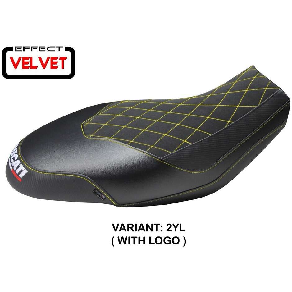 Housse de selle TPZ Italia spécifique pour Ducati Scrambler 400 / 800 / 1100 (modèles 2015-2024), coloris Ischia Velvet