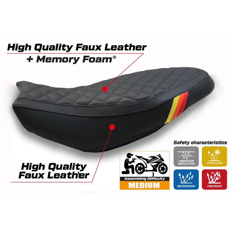 TPZ Italia Seat Cover Specific for Ducati Scrambler 400 / 800 / 1100 2015 2024 Model Vintage Comfort System