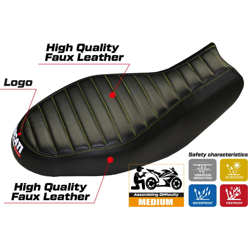Housse de selle TPZ Italia spécifique pour Ducati Scrambler 400 / 800 / 1100 (modèles Procida 2015-2024)