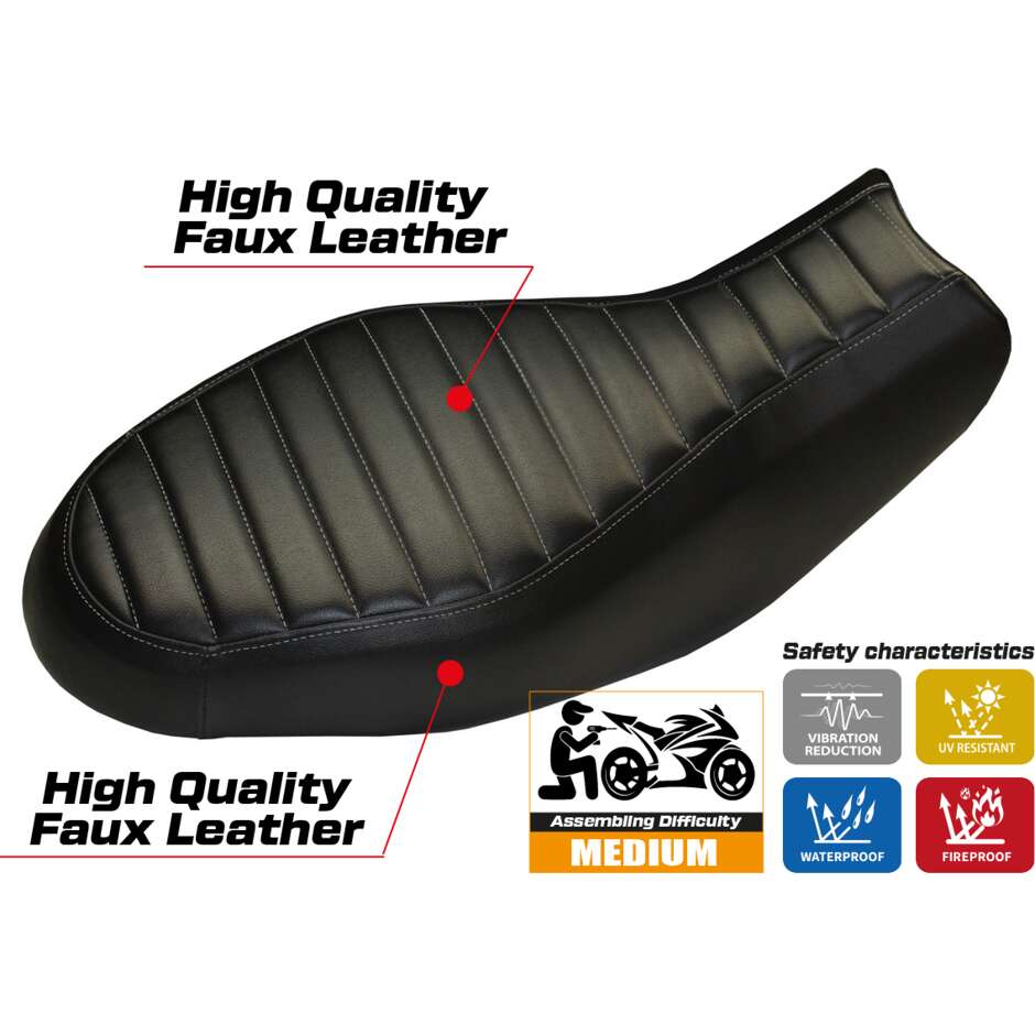 Housse de selle TPZ Italia spécifique pour Ducati Scrambler 400 / 800 / 1100 (modèles Procida 2015-2024).