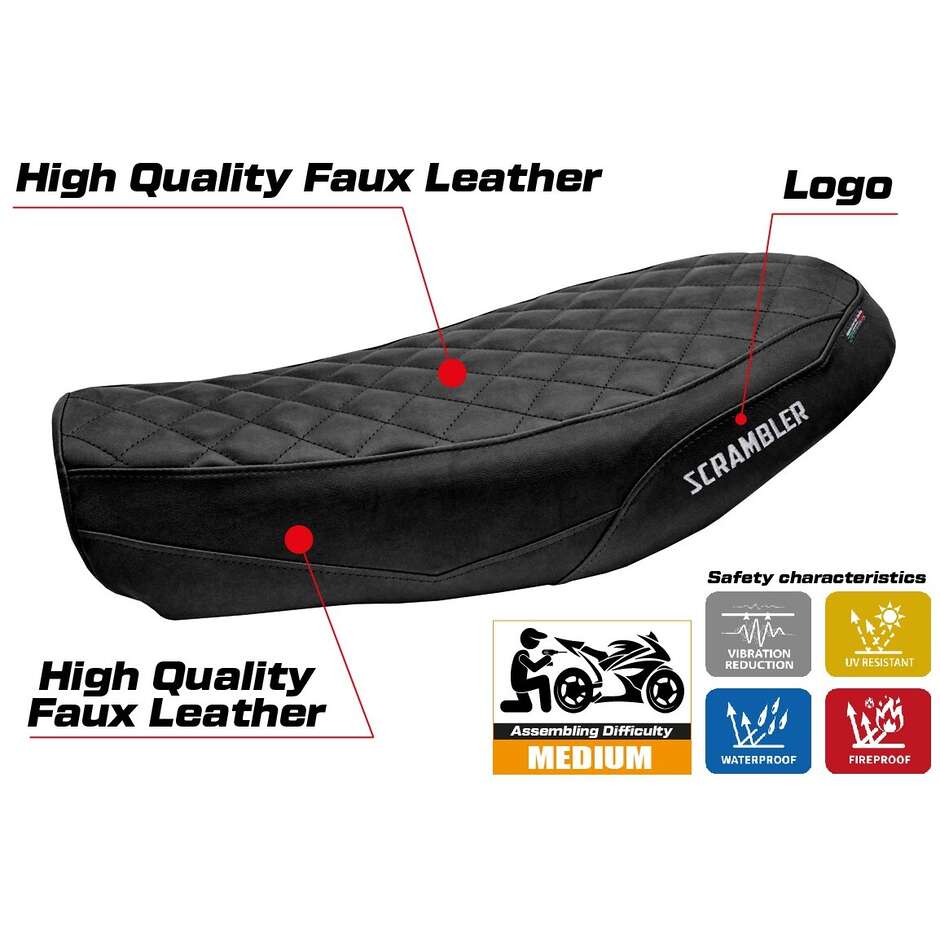 Housse de selle TPZ Italia spécifique pour Ducati Scrambler Urban Motard modèle 2022-2024 Antigua