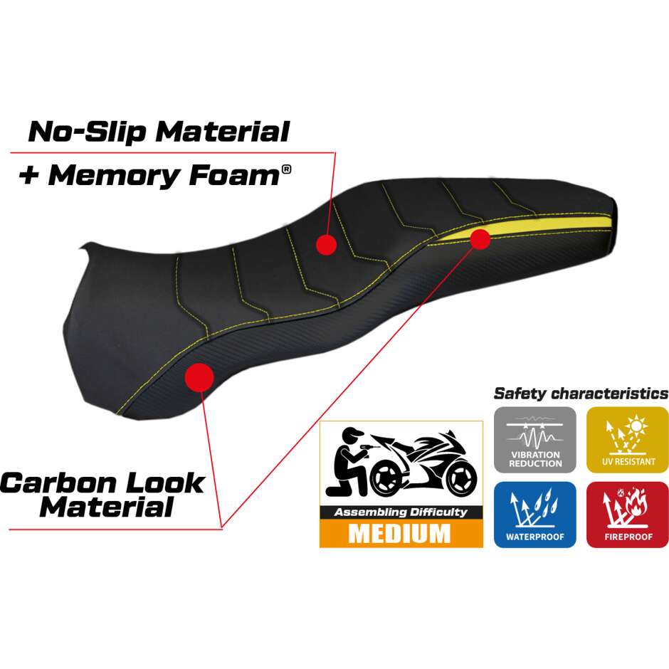 Housse de selle TPZ Italia spécifique pour Ducati SportS / Super SportSS (modèles 2002-2006) avec insert Latina et système de confort de couleur