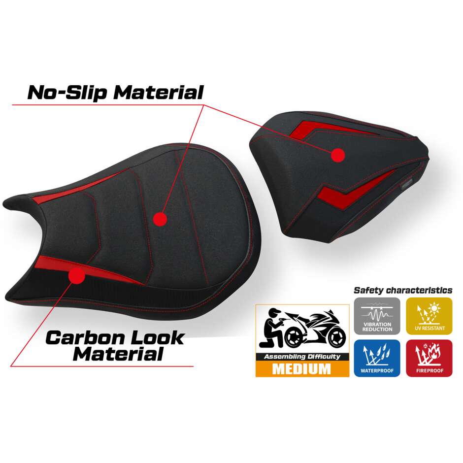 Housse de selle TPZ Italia spécifique pour Ducati Streetfighter 2009-2015, modèle Florida Ultragrip