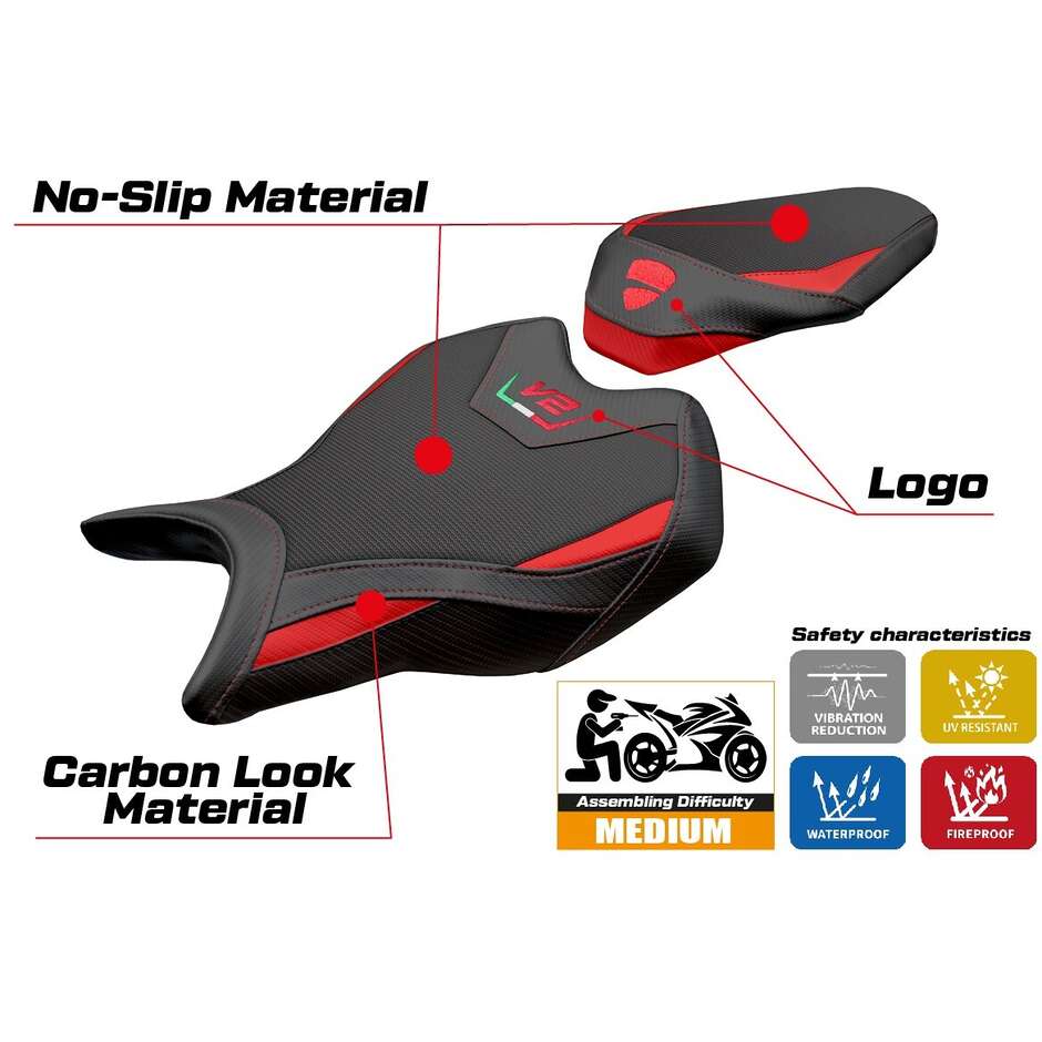 Housse de selle TPZ Italia spécifique pour Ducati Streetfighter V2 2025 Roveri