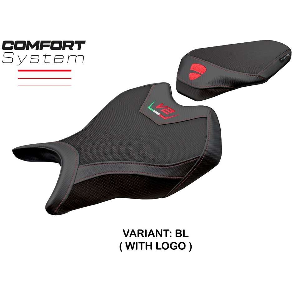 Housse de selle TPZ Italia spécifique pour Ducati Streetfighter V2 modèle 2025, système de confort Roveri