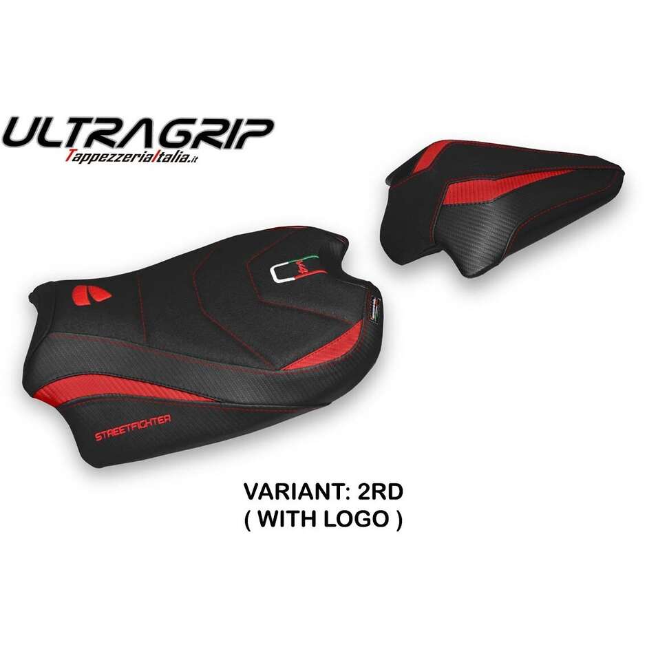 Housse de selle TPZ Italia spécifique pour Ducati Streetfighter V4 (modèles 2020-2024) Veles Ultragrip
