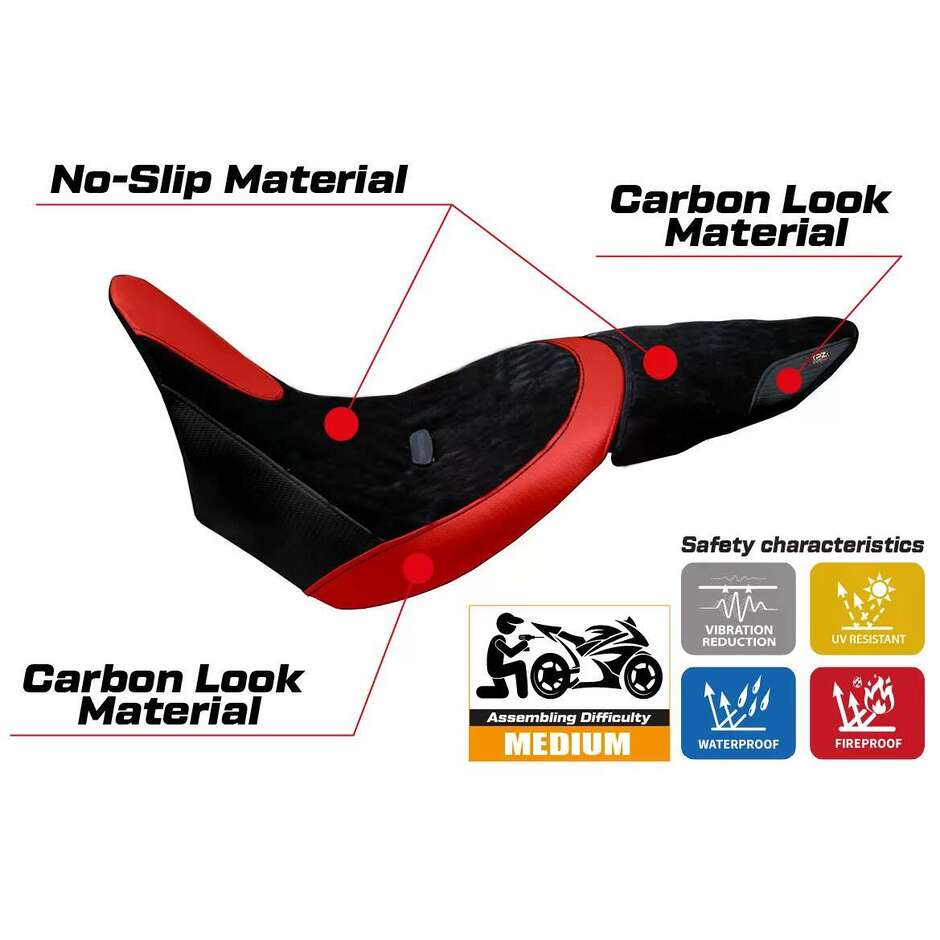 Housse de selle TPZ Italia spécifique pour Ducati X Diavel 2016-2024, modèle Ferrara