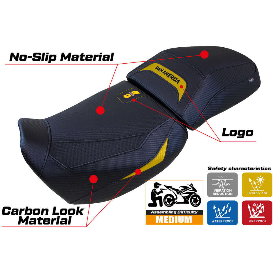 Housse de selle TPZ Italia spécifique pour Harley Davidson Pan America 2021-2025, modèle Vegas