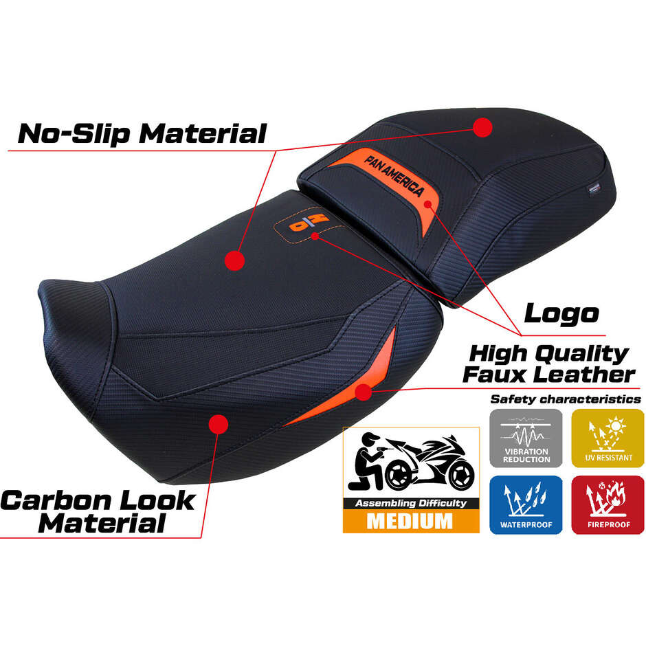 Housse de selle TPZ Italia spécifique pour Harley Davidson Pan America 2021-2025, modèle Vegas