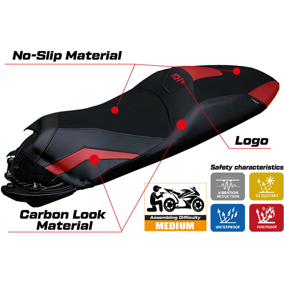 Housse de selle TPZ Italia spécifique pour Honda ADV 350 modèle 2022-2025 Nilli