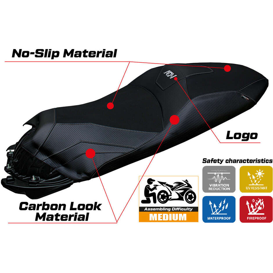 Housse de selle TPZ Italia spécifique pour Honda ADV 350 modèle 2022-2025 Nilli