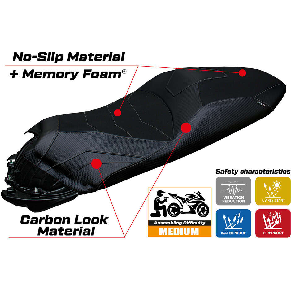 Housse de selle TPZ Italia spécifique pour Honda ADV 350 (modèles 2022-2025) avec système de confort Nilli