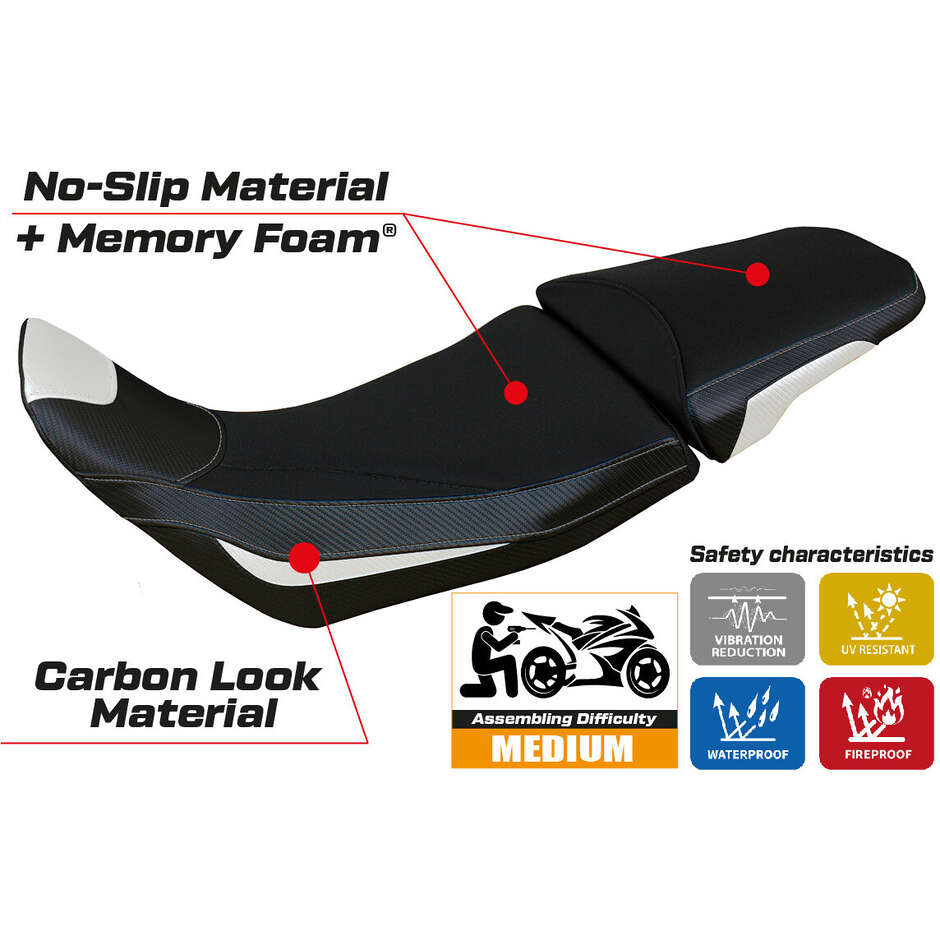 Housse de selle TPZ Italia spécifique pour Honda Africa Twin 1100 Adventure Sport (modèles 2020-2025), système confort ambre