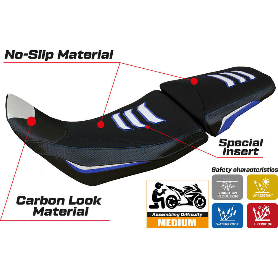 Housse de selle TPZ Italia spécifique pour Honda Africa Twin 1100 (modèles 2020-2025), coloris Deline Special.