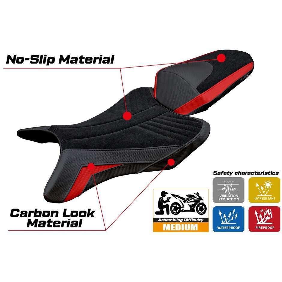 Housse de selle TPZ Italia spécifique pour Honda CB 1000 Hornet, modèle 2025, finition velours manuel