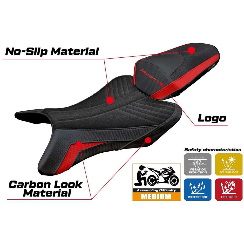 Housse de selle TPZ Italia spécifique pour Honda CB 1000 Hornet modèle 2025, poignée télescopique Ultragrip