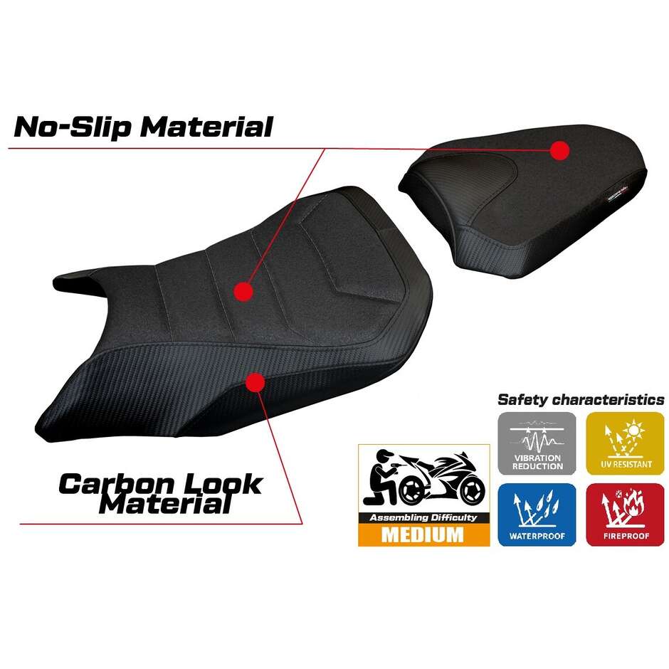 Housse de selle TPZ Italia spécifique pour Honda CB 500 Hornet modèle 2024-2025 Tomori Ultragrip